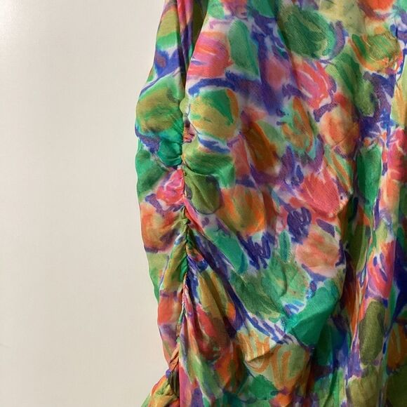 Anthropologie Hope For Flowers Asymmetrical Slim Floral Multicolor Skirt XL‎ - Picture 9 of 16